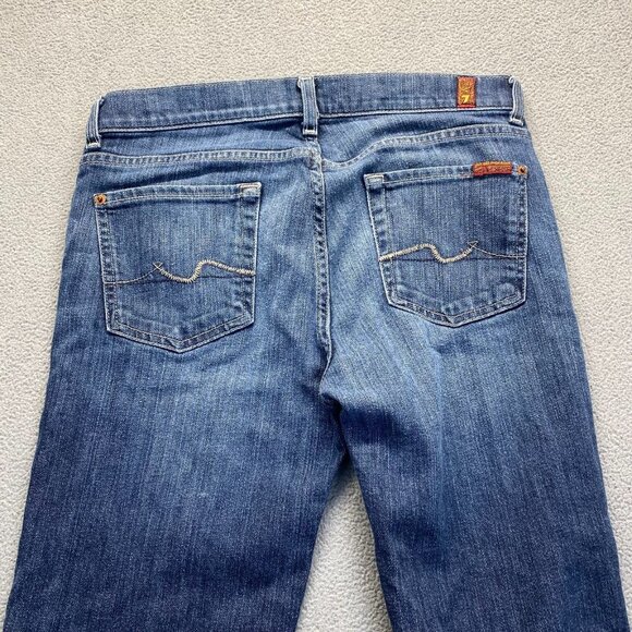 7 For All Mankind Jeans Mens Size 30 Blue Denim Pants Bootcut Western Rodeo - Picture 11 of 14